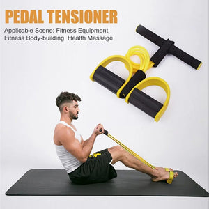 Planet Gates RED Multi Function Tension Rope Bands for Fitness Exercises Elastics Tape Home Resistance Bands 4 Tube Elastic Pedal Puller