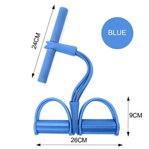 Planet Gates RED Multi Function Tension Rope Bands for Fitness Exercises Elastics Tape Home Resistance Bands 4 Tube Elastic Pedal Puller