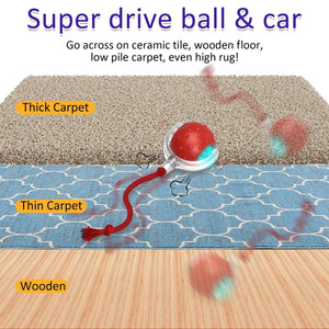 Planet Gates red New Cat Rolling Ball Bird Chirping Interactive Cats Toys Motion Sensor Cat Toy Balls Random Rolling Pet Kitten Teaser Long Tail
