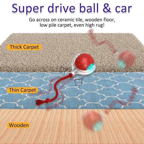Planet Gates red New Cat Rolling Ball Bird Chirping Interactive Cats Toys Motion Sensor Cat Toy Balls Random Rolling Pet Kitten Teaser Long Tail