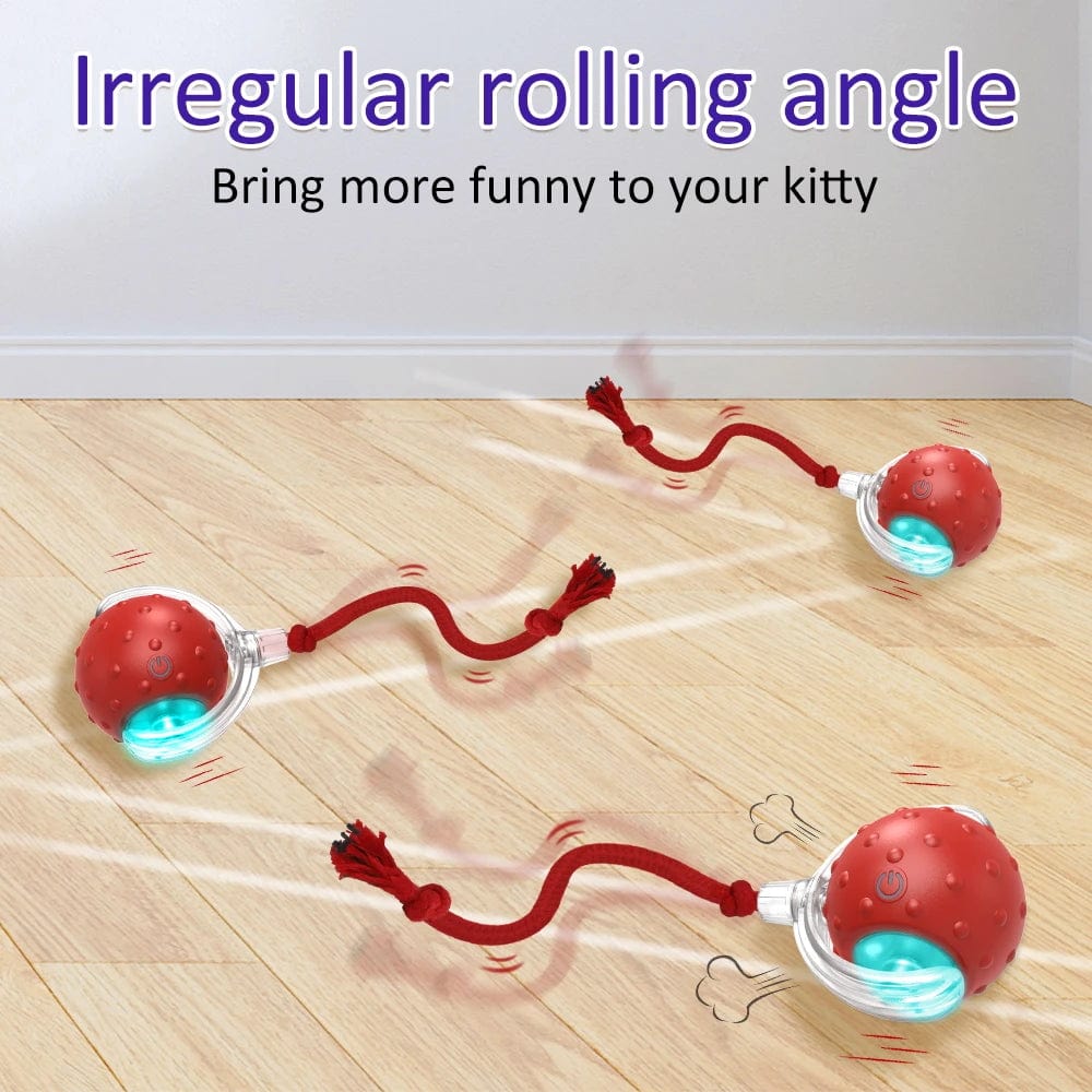 Planet Gates red New Cat Rolling Ball Bird Chirping Interactive Cats Toys Motion Sensor Cat Toy Balls Random Rolling Pet Kitten Teaser Long Tail