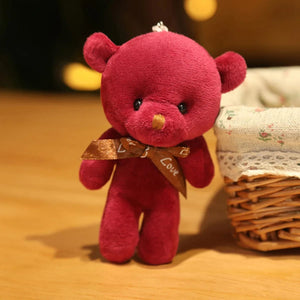 Planet Gates red New Color Teddy Bear Dolls 12cm Soft Stuffed Animals Bear Plush Toy Pendent Cute Cute Girl Keychain Wedding Children Party Gifts