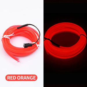 Planet Gates red orange 5m Car Interior Atmosphere Lighting LED Strip 5V DIY Flexible EL Neon Cold Light Line Tube With USB Auto Decoration Ambient Lamp