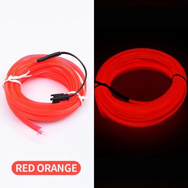 Planet Gates red orange 5m Car Interior Atmosphere Lighting LED Strip 5V DIY Flexible EL Neon Cold Light Line Tube With USB Auto Decoration Ambient Lamp