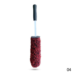 Planet Gates Red Premium Car Wheel Brush - Non-Slip Handle & Easy Cleaning for Rims & Spokes - Car Accessories