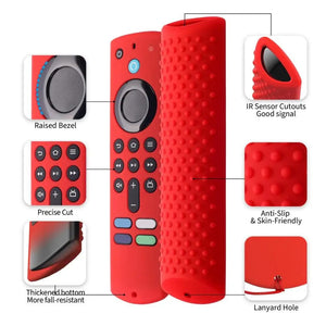 Planet Gates red Remote Protective Case Silicone Protective Sleeve Skin Glow In Dark Compatible For All-new Amazon Fire TV Stick 4K 2023 Remote
