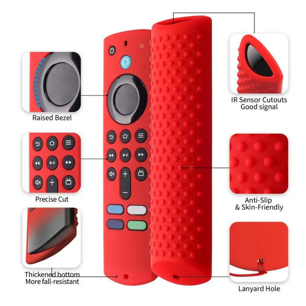 Planet Gates red Remote Protective Case Silicone Protective Sleeve Skin Glow In Dark Compatible For All-new Amazon Fire TV Stick 4K 2023 Remote