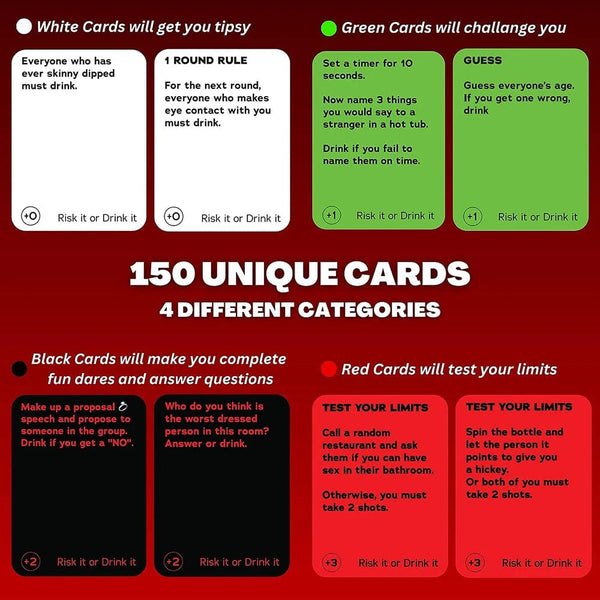 Planet Gates Red Risk It Or Drink It Fun Party Game For College Card Game Drinking Game Pregame Night Hilarious Dares Challenges Questions Adults