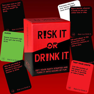 Planet Gates Red Risk It Or Drink It Fun Party Game For College Card Game Drinking Game Pregame Night Hilarious Dares Challenges Questions Adults