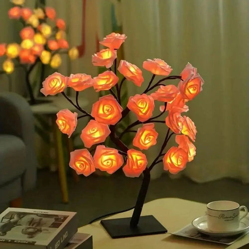 Planet Gates red Rose Tree Lamp, Flower Lamp For Valentine's Day Wedding Decor, DIY Branches Night Lights Tree Fairy Lamp For Bedroom Home Decor
