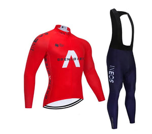 Planet Gates Red / S 2021 New Men's Long Sleeve Cycling Suit Set Breathable Mountain Bike Wear