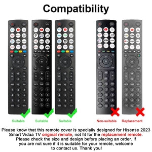 Planet Gates Red Silicone Case Fit for Hisense Smart Vidaa TV remote control EN2J36H EN2F36H EN2D36H ERF2N36H Protective Sheath Cover Anti-Slip ﻿