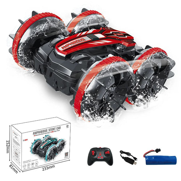 Planet Gates red single remote Remote Control Car Toys 2.4G Amphibious Stunt RC Cars Toy Double-sided Tumbling Drift Handle/Gesture Control Kids Electric Toys