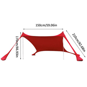 Planet Gates Red / spain Shades Beach Tent Large Portable Windproof Beach Tent Pop Up Shade Canopy Sun Shelter Family Beach Tent With 2 Aluminum Poles 1