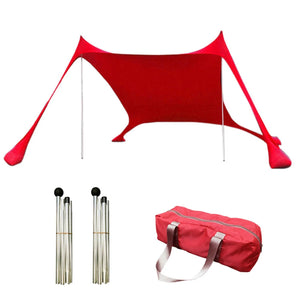Planet Gates Red / spain Shades Beach Tent Large Portable Windproof Beach Tent Pop Up Shade Canopy Sun Shelter Family Beach Tent With 2 Aluminum Poles 1