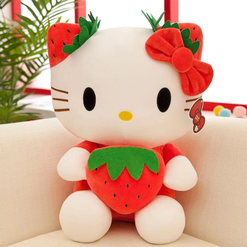 Planet Gates Kawaii Sanrio Hello Kitty Plush Stuffed Toy Strawberry KT Cat Pillow Doll Children's Birthday Gift Home Decoration Animal Doll