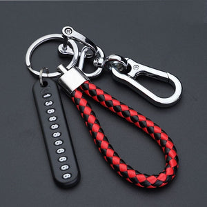 Planet Gates Red String Silvery Buckle Anti-Lost Car Key Pendant Split Rings Keychain Phone Number Card Keyring Auto Vehicle Lobster Clasp Key Chain Car Accessories