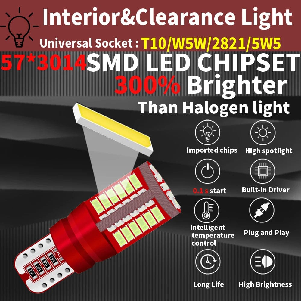 Planet Gates Red / T10 2pcs T10 W5W Car Interior Reading Dome Light Side Marker Lamp 168 194 LED Auto Wedge Parking Bulb For Golf 7 4 6 Mk7 5 Gti Mk5 3