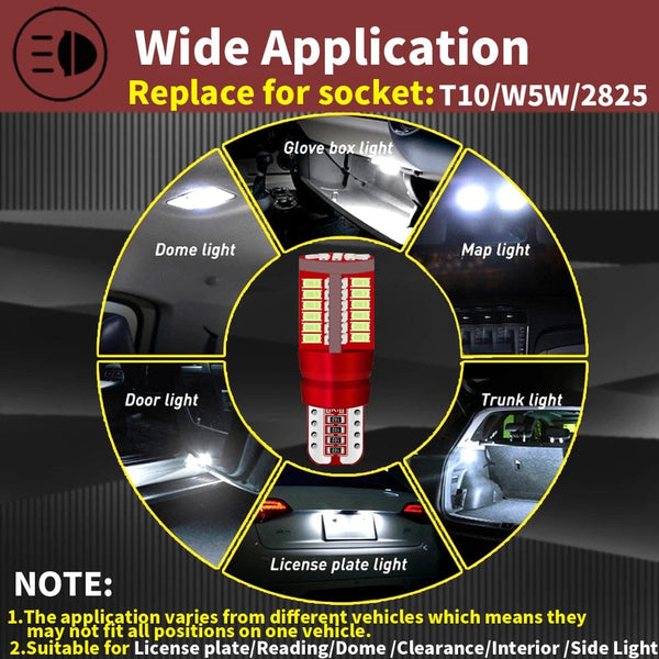 Planet Gates Red / T10 2pcs T10 W5W Car Interior Reading Dome Light Side Marker Lamp 168 194 LED Auto Wedge Parking Bulb For Golf 7 4 6 Mk7 5 Gti Mk5 3