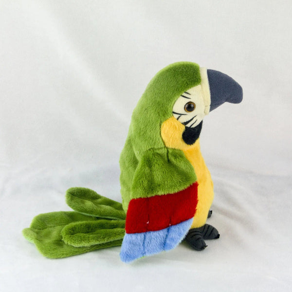Planet Gates red Talking Macaw Parrot Repeat What You Say Stuffed Animal Plush Toy Electronic Record Animated Bird Speaking Parrot Pet Plush Toys