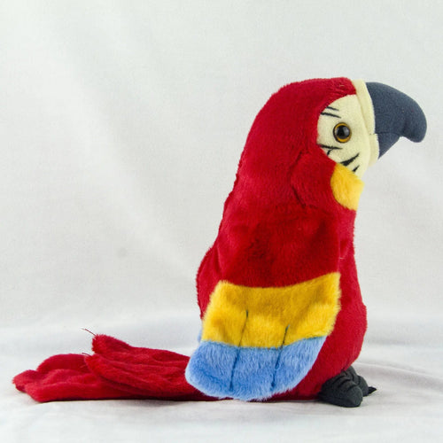 Planet Gates red Talking Macaw Parrot Repeat What You Say Stuffed Animal Plush Toy Electronic Record Animated Bird Speaking Parrot Pet Plush Toys