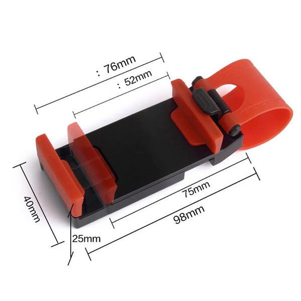 Planet Gates Red Universal Car Bracket Car Steering Wheel Phone Holder Clip Stand Elastic Buckle GPS Navigator Mount Car Phone Holder