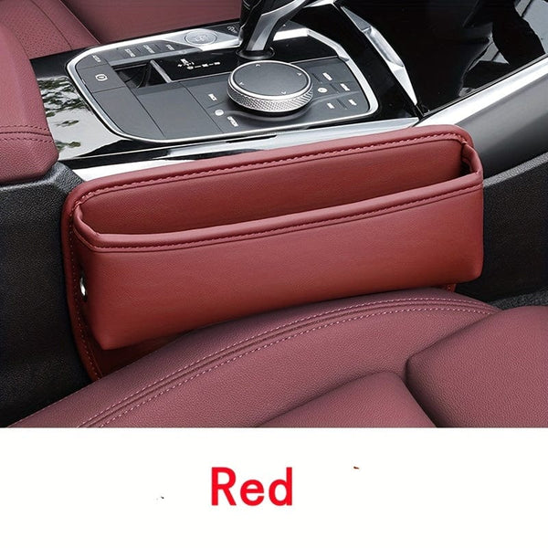 Planet Gates Red Upgrade Your Car with a PU Leather Seat Gap Manager - Keep Your Belongings Secure & Organized!