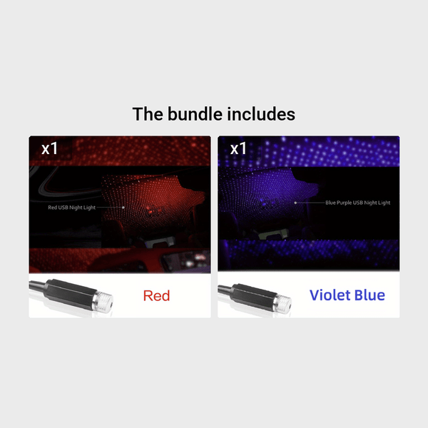 Planet Gates Red+Violet Blue 1pc Star Projector Night Light, USB Car Roof Atmosphere Lights, Portable Adjustable Romantic Interior Car Lights, Portable USB Night Light Decorations For Car, Ceiling, Bedroom