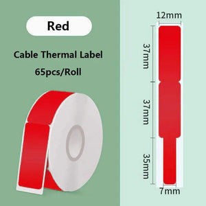 Planet Gates Red Waterproof Scratch-Resistant Cable Thermal Label Stickers For Portable Printer Phomemo D30 Marklife P15 Self-Adhesive Paper