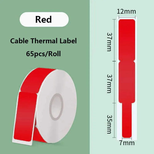 Planet Gates Red Waterproof Scratch-Resistant Cable Thermal Label Stickers For Portable Printer Phomemo D30 Marklife P15 Self-Adhesive Paper