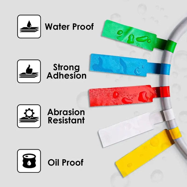 Planet Gates Red Waterproof Scratch-Resistant Cable Thermal Label Stickers For Portable Printer Phomemo D30 Marklife P15 Self-Adhesive Paper