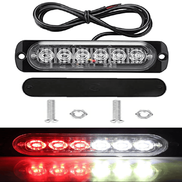 Planet Gates Red White / 1pc New 6 LED Emergency Strobe Lights Red Blue Strobe Warning Flashing Car Light Caution Hazard Lighting Bar For Cars Truck