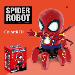 Planet Gates Red / with box Marvel Spider-man Dancing Robot Musical Light Electric Doll Toy Spiderman Action Figures Baby Children Funny Birthday Gifts