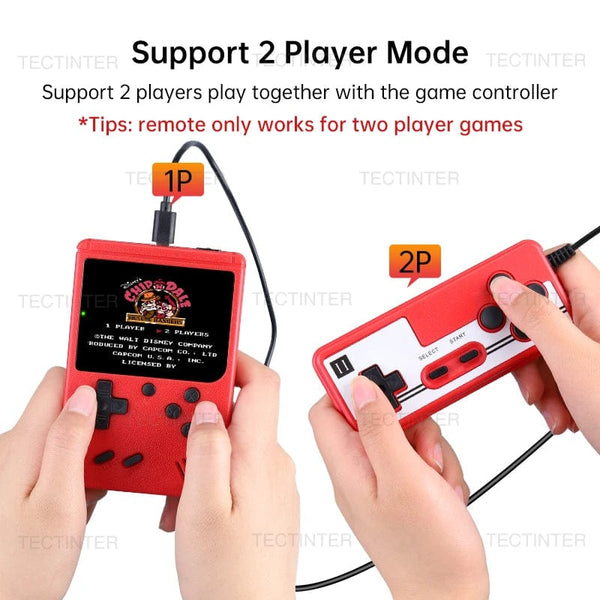 Planet Gates Red with gamepad Portable Retro Mini Video Game Console 8-Bit Handheld Game Player Built-in 500 games AV Out Game Console Gameboy videojuego