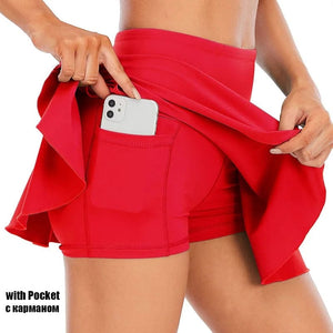 Planet Gates Red / XL Cloud Hide Fitness Tennis Skirts Badminton Golf S-XXXL Skirt High Waist Shorts Women Athletic Running Sport Girls Pleated Skorts
