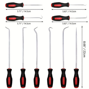 Planet Gates Reddish Black / Stainless Steel+ABS 10pcs Pick & Hook Set Extra Long O-Ring & Seal Remover Soft Grip Assorted Shapes