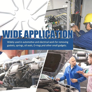 Planet Gates Reddish Black / Stainless Steel+ABS 10pcs Pick & Hook Set Extra Long O-Ring & Seal Remover Soft Grip Assorted Shapes