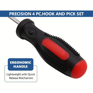 Planet Gates Reddish Black / Stainless Steel+ABS 10pcs Pick & Hook Set Extra Long O-Ring & Seal Remover Soft Grip Assorted Shapes