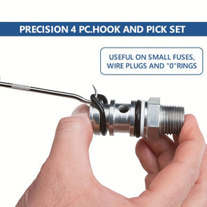 Planet Gates Reddish Black / Stainless Steel+ABS 10pcs Pick & Hook Set Extra Long O-Ring & Seal Remover Soft Grip Assorted Shapes