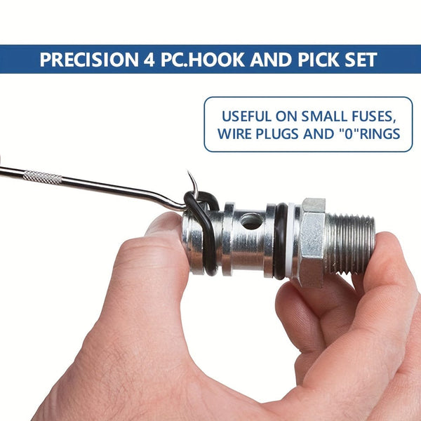 Planet Gates Reddish Black / Stainless Steel+ABS 10pcs Pick & Hook Set Extra Long O-Ring & Seal Remover Soft Grip Assorted Shapes