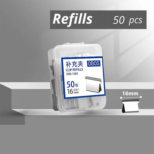 Planet Gates Refills Mini Traceless Reusable Hand Clamp Push Stapler Paper Book File Office School Student Binder Binding Tools Supplies Accessories