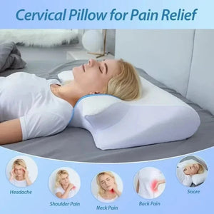 Planet Gates Releep Cervical Neck Pillow Neck Pain Relief Adjustable Contour Pillow for Sleeping Ergonomic Memory Foam Pillow Side Sleeper