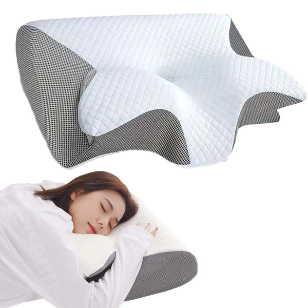 Planet Gates Releep Cervical Neck Pillow Neck Pain Relief Adjustable Contour Pillow for Sleeping Ergonomic Memory Foam Pillow Side Sleeper