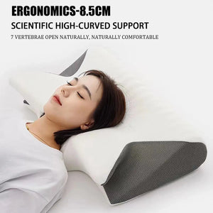Planet Gates Releep Cervical Neck Pillow Neck Pain Relief Adjustable Contour Pillow for Sleeping Ergonomic Memory Foam Pillow Side Sleeper