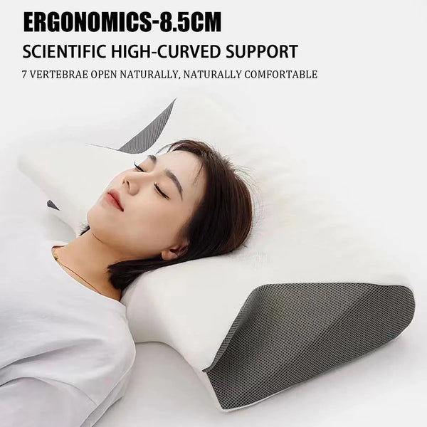 Planet Gates Releep Cervical Neck Pillow Neck Pain Relief Adjustable Contour Pillow for Sleeping Ergonomic Memory Foam Pillow Side Sleeper