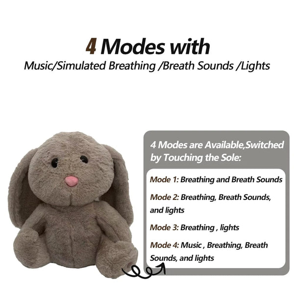 Planet Gates Relief Bunny / 25cm-32cm 4 MODES Original Plush Capybara and Otter Toy Sleeping Time Baby Breathing Anxiety Relief Capybara Sensory Toys with Hug Stuffed