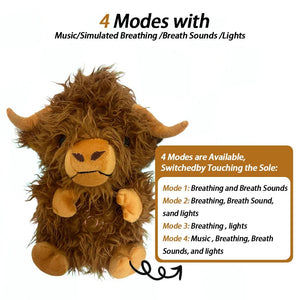 Planet Gates Relief Cow / 25cm-32cm 4 MODES Original Plush Capybara and Otter Toy Sleeping Time Baby Breathing Anxiety Relief Capybara Sensory Toys with Hug Stuffed