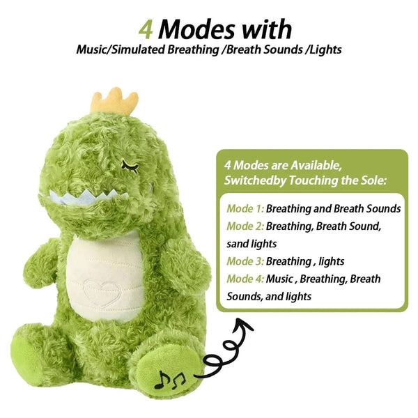 Planet Gates Relief Green Dragon / 25cm-32cm 4 MODES Original Plush Capybara and Otter Toy Sleeping Time Baby Breathing Anxiety Relief Capybara Sensory Toys with Hug Stuffed