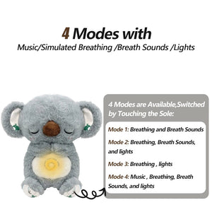 Planet Gates Relief Koala / 25cm-32cm 4 MODES Original Plush Capybara and Otter Toy Sleeping Time Baby Breathing Anxiety Relief Capybara Sensory Toys with Hug Stuffed