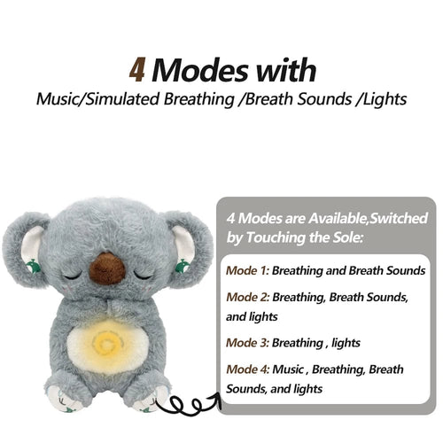 Planet Gates Relief Koala / 25cm-32cm 4 MODES Original Plush Capybara and Otter Toy Sleeping Time Baby Breathing Anxiety Relief Capybara Sensory Toys with Hug Stuffed